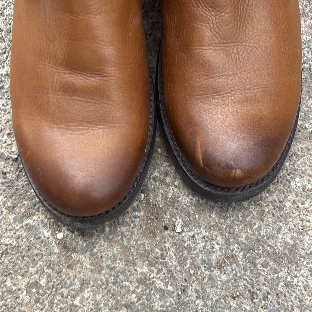 Frye Brown Leather Combat Boots - Picture 7 of 10